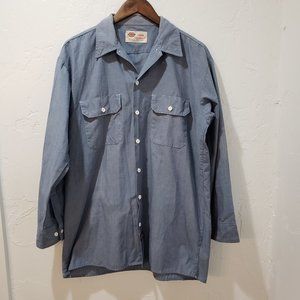 {Dickies} Chambray Denim Button Down Work Shirt